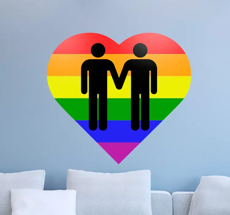 Holding hands in rainbow love sticker - TenStickers