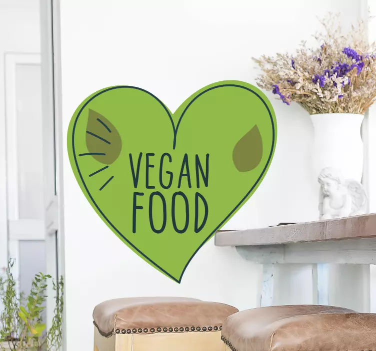 Heart shape vegan cuisine wall sticker - TenStickers