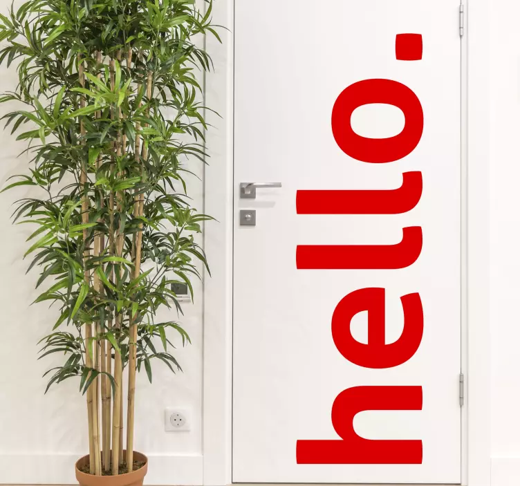 Hello word door vinyl decal - TenStickers