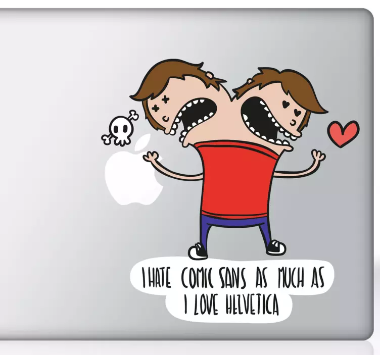 Helvetica Laptop Sticker - TenStickers