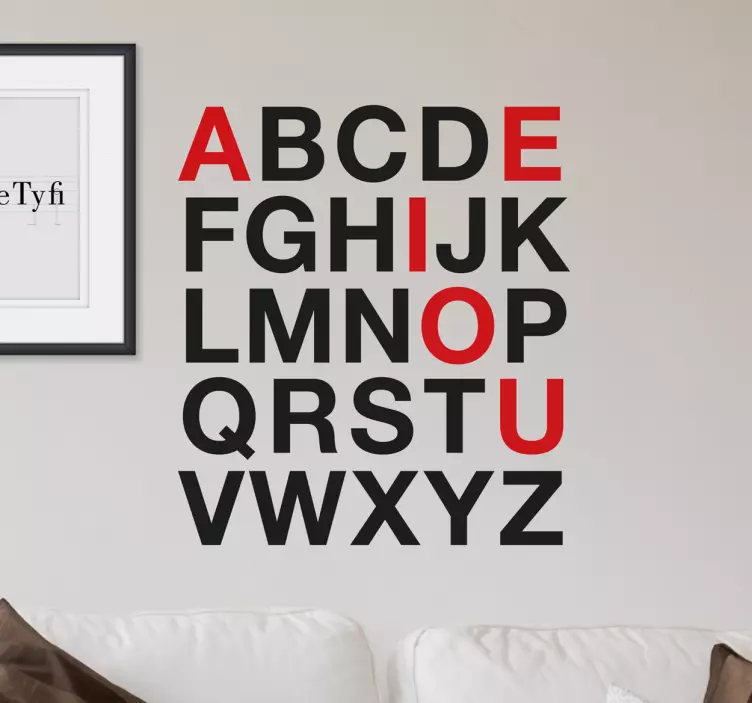 Helvetic alphabet text wall sticker - TenStickers