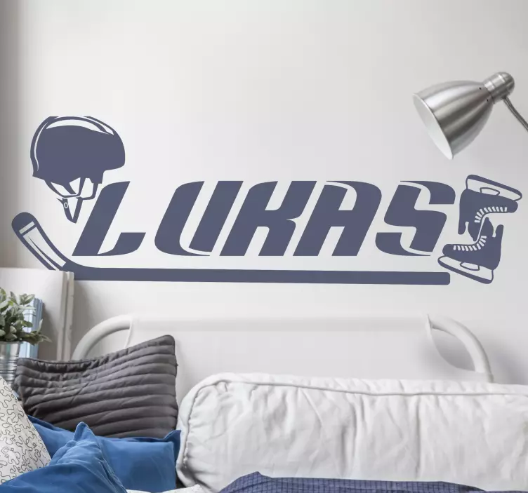 Hockey Personalized Name sports wall sticker - TenStickers
