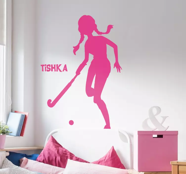 Hockey Player Customisable Wall Sticker - TenStickers