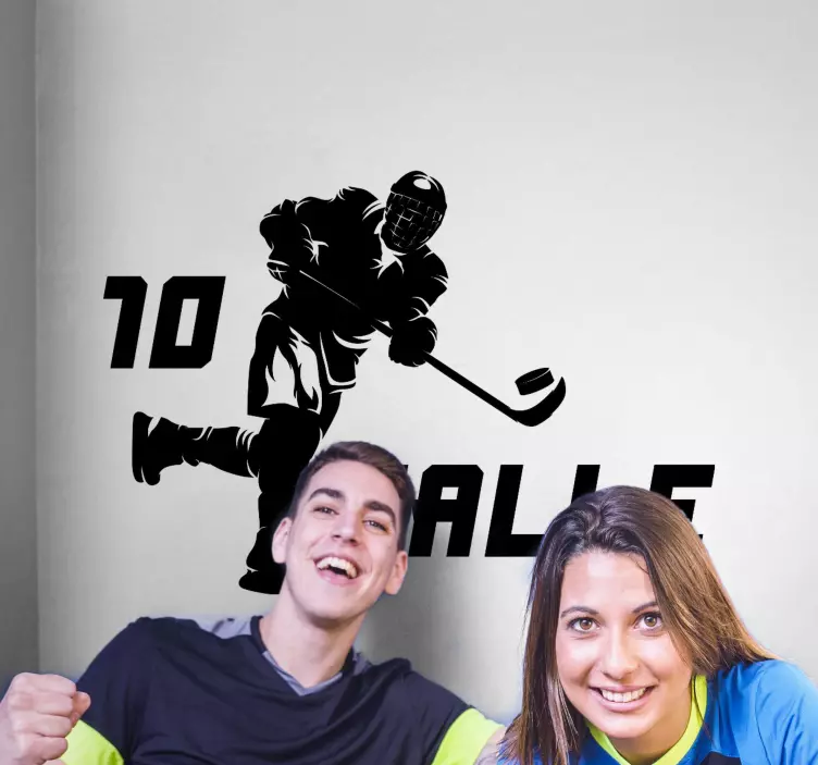 Hockey Player Motion sports wall sticker - TenStickers
