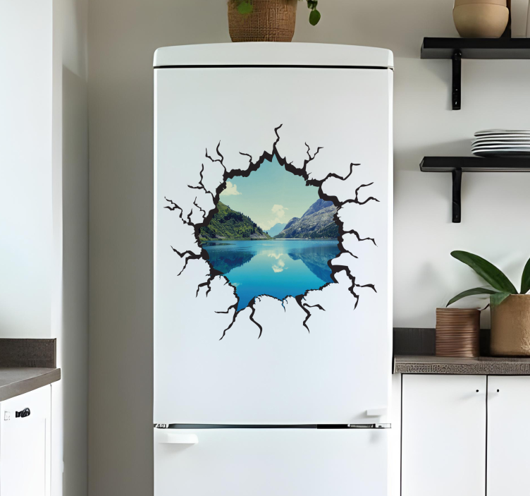 Hole  fridge sticker - TenStickers