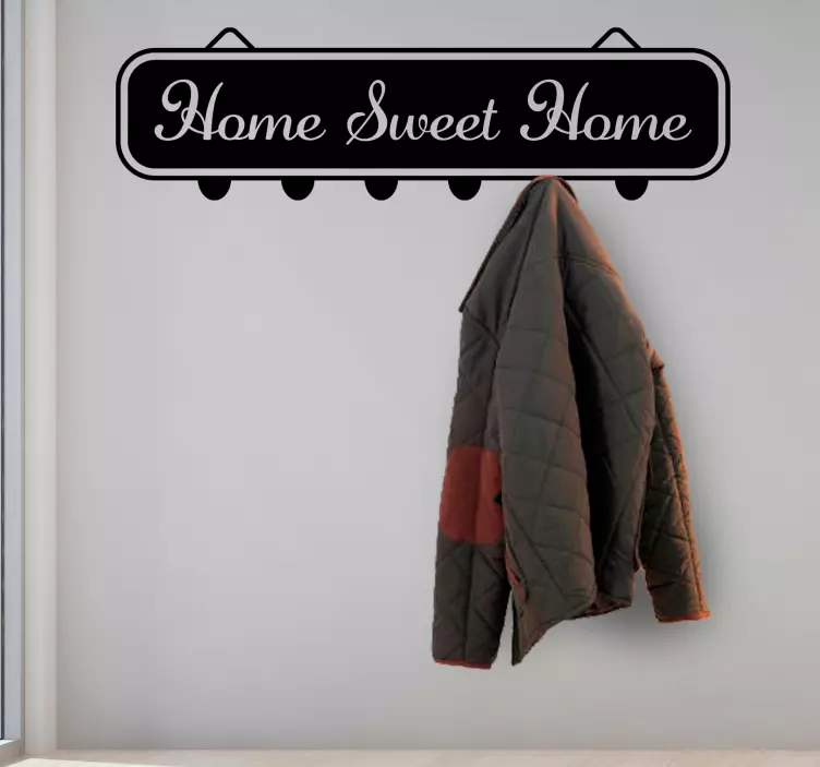 Home Sweet Sign coat hanger sticker - TenStickers