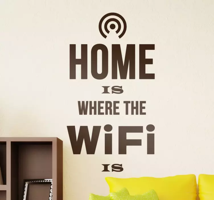 Home Where The Wifi Is Wall Sticker - TenStickers