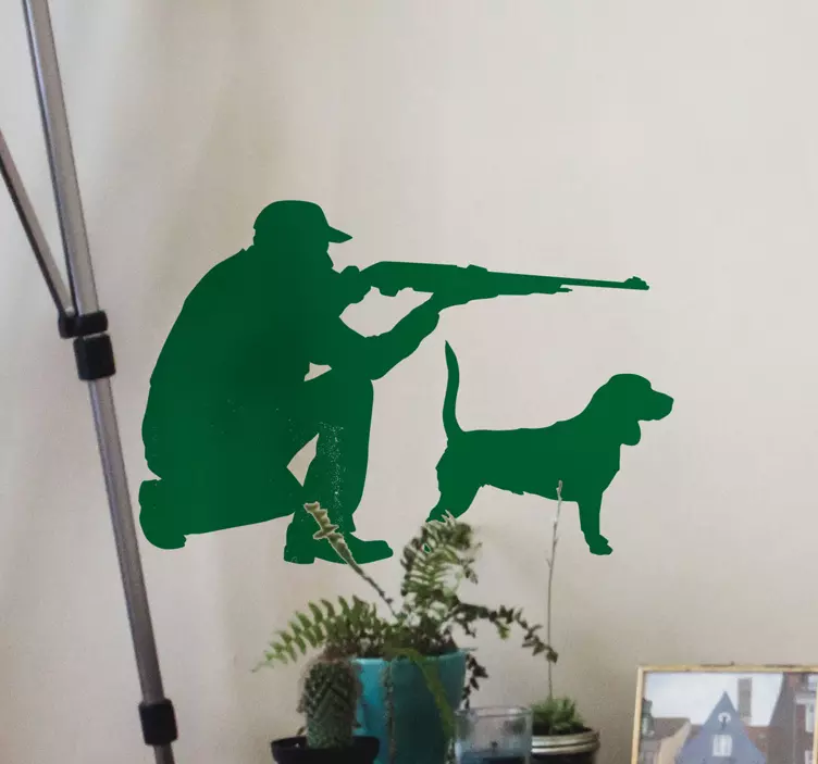 Hunter & Dog people sticker - TenStickers