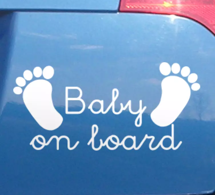 Infant Footprints Sign Baby on board sticker - TenStickers