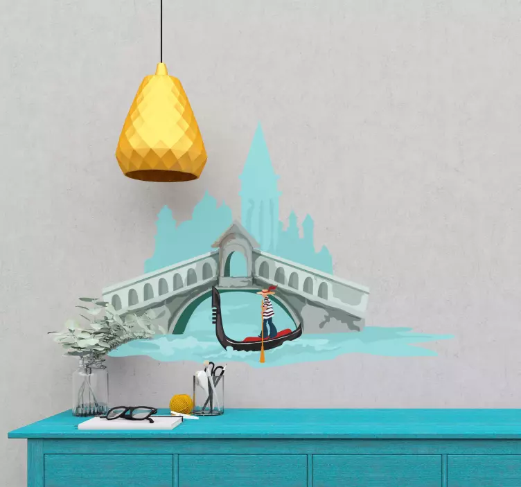 Italian gondola country sticker - TenStickers