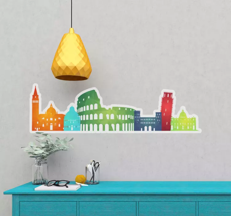 Italian skyline country sticker - TenStickers