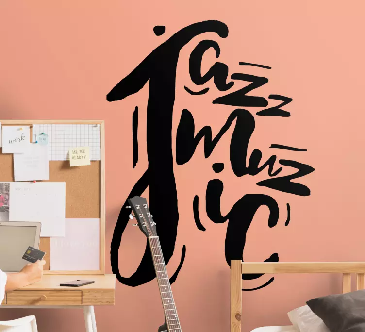 Jazz music lettering Teenage Wall decals - TenStickers