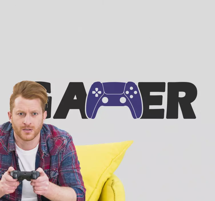 joystick gamer logo window sticker - TenStickers