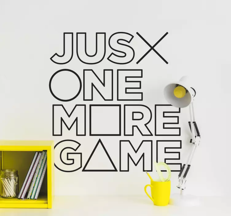 Just one more game text wall sticker - TenStickers