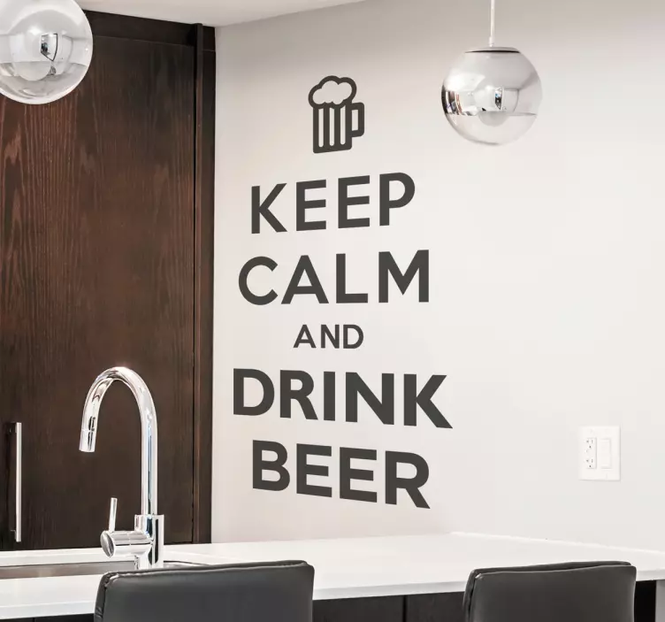 Keep Calm Drink Beer Wall Sticker - TenStickers
