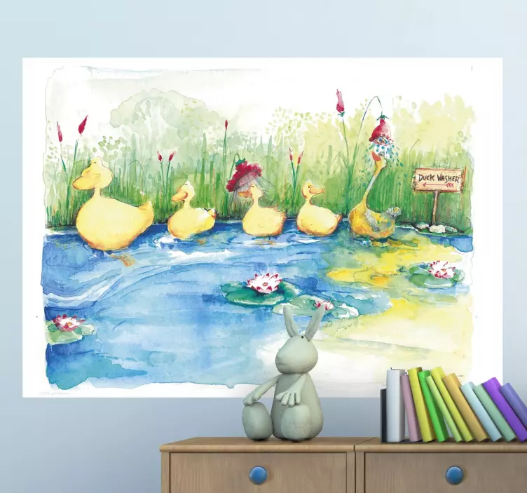 Kids Duck Family Wall Mural - TenStickers