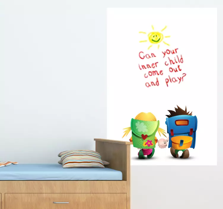 Kids Going To School Whiteboard Sticker - TenStickers