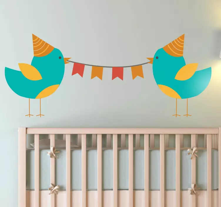 Kids Party Birds Wall Sticker - TenStickers