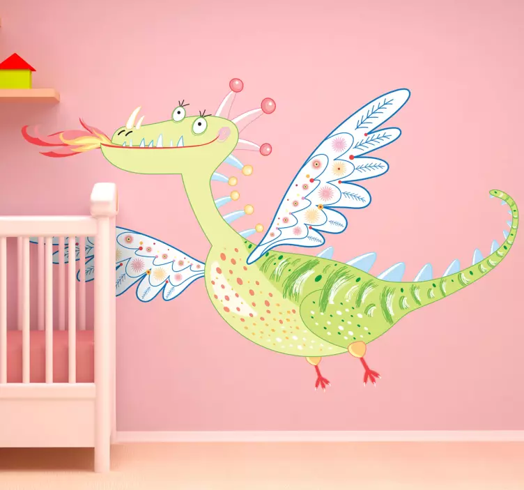 Kids Pretty Dragon Wall Sticker - TenStickers