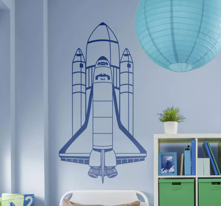 Kids rocket launch space wall sticker - TenStickers