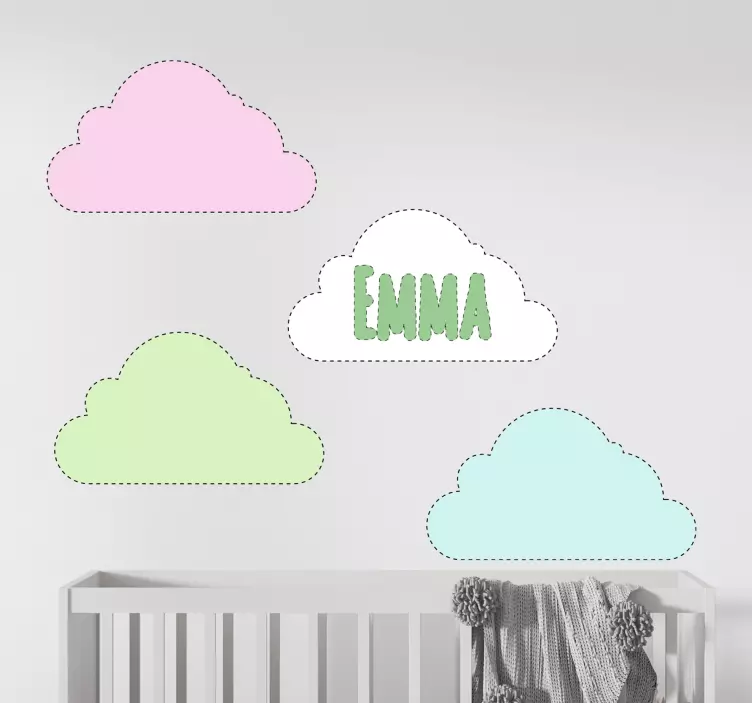 Kid's sticker customized cloud shapes - TenStickers