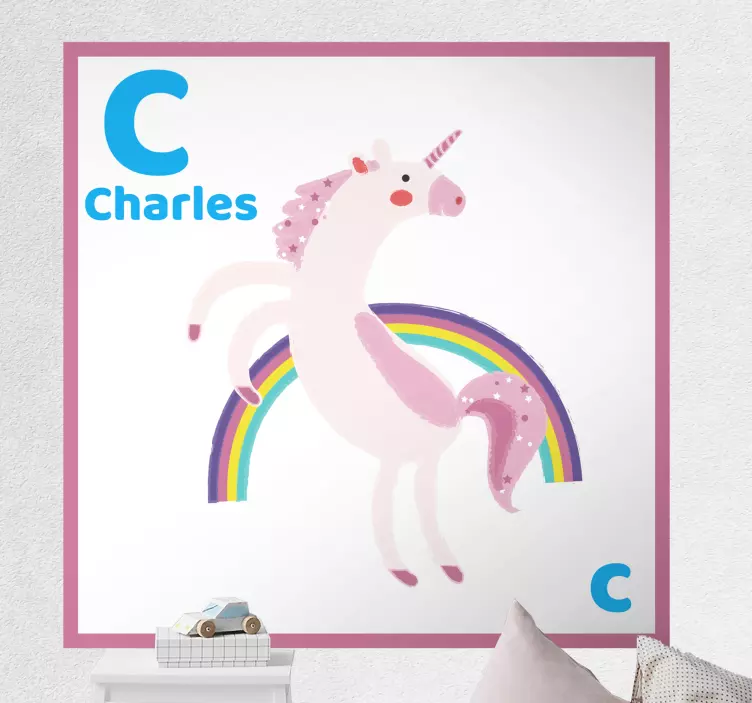 Kid's sticker cute unicorn fantasy - TenStickers
