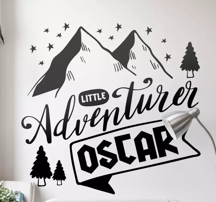 Kid's sticker mountain adventure scene sticker - TenStickers