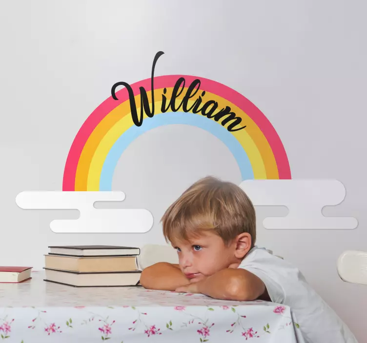Kid's sticker rainbow personalized wall - TenStickers