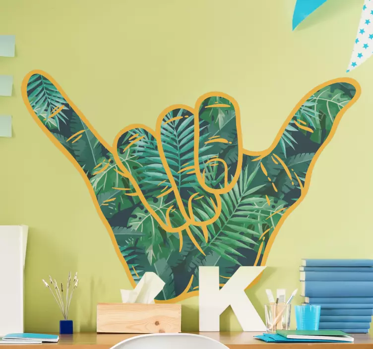 Kid's sticker shaka hand sign - TenStickers