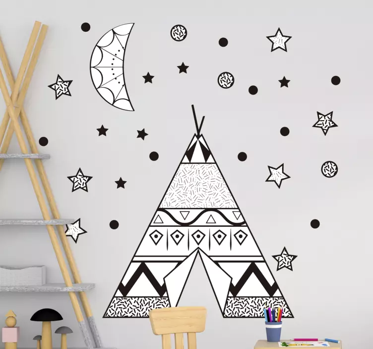 Kid's sticker teepee with stars - TenStickers