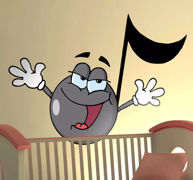 Kids Stickers Happy Musical Note - TenStickers