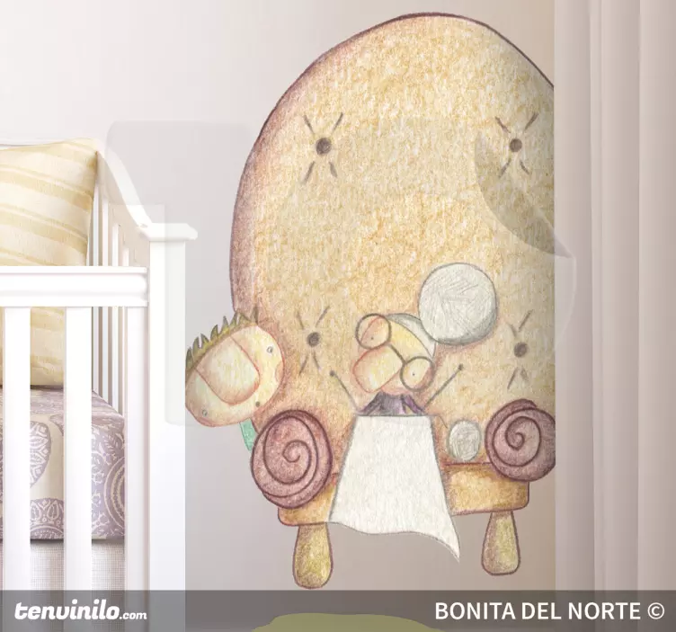 Knitting Grandmother Sticker - TenStickers