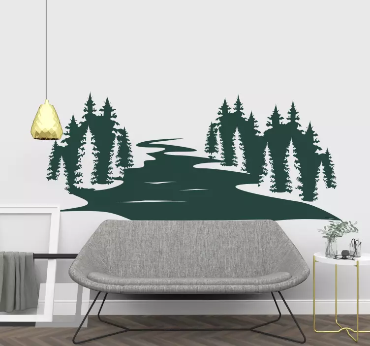 Landscape with road and mountains nature decal - TenStickers
