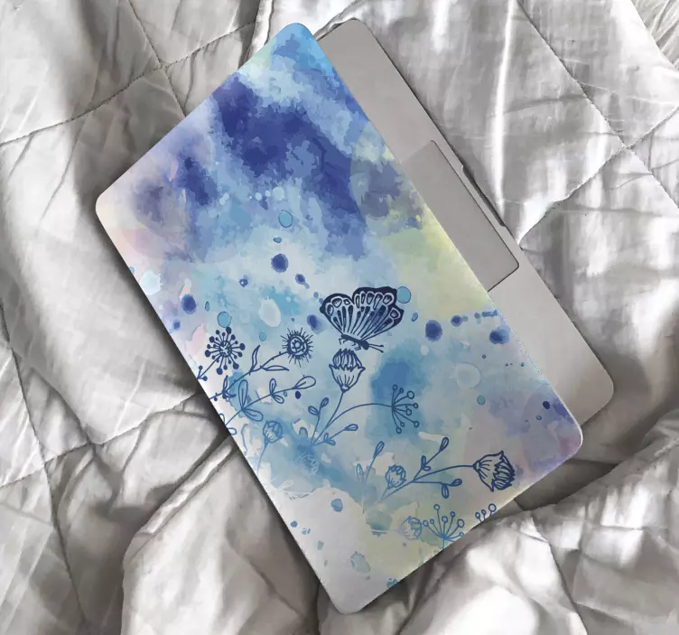 Laptop skin botanical butterfly design - TenStickers