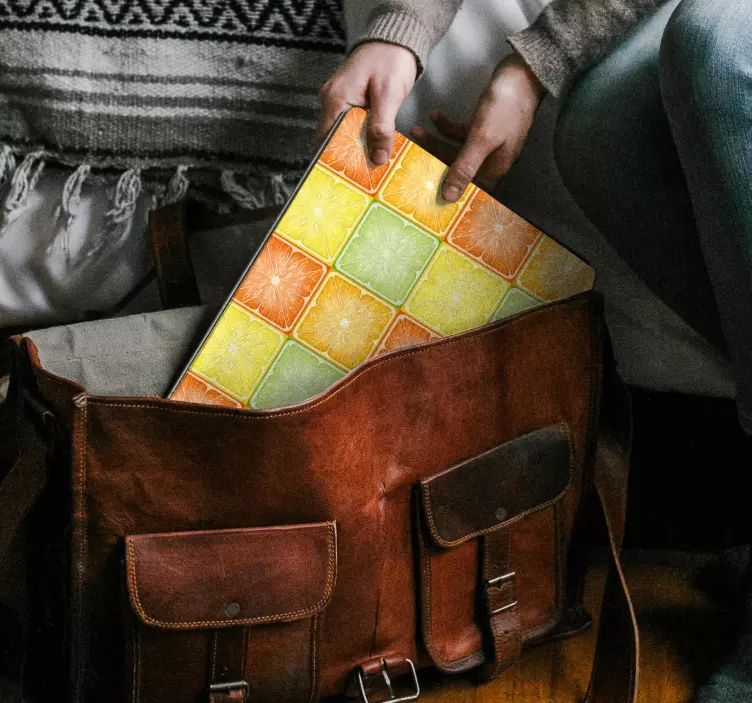 Laptop skin citrus pattern tiles - TenStickers