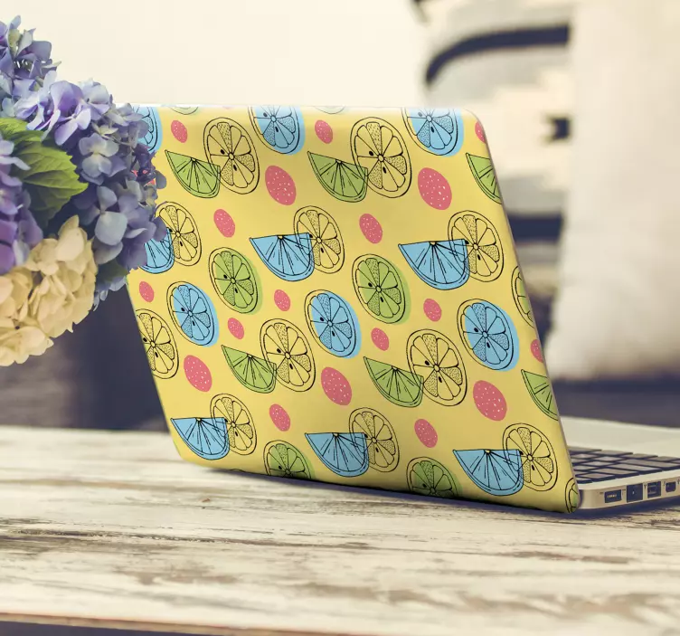 Laptop skin colorful citrus design - TenStickers