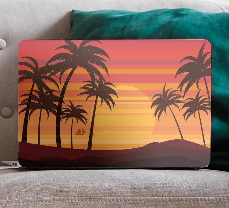Laptop skin tropical evening landscape - TenStickers
