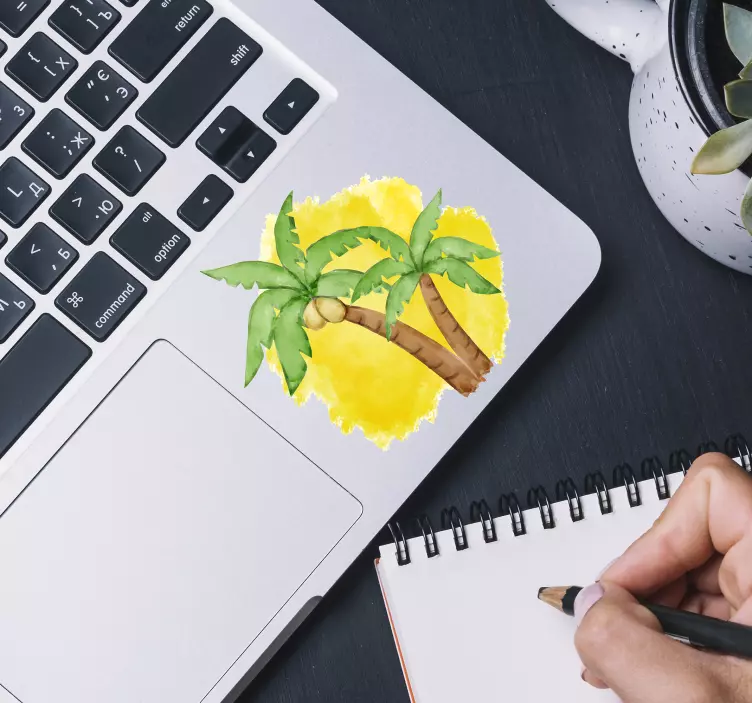 Laptop sticker palm trees illustration - TenStickers