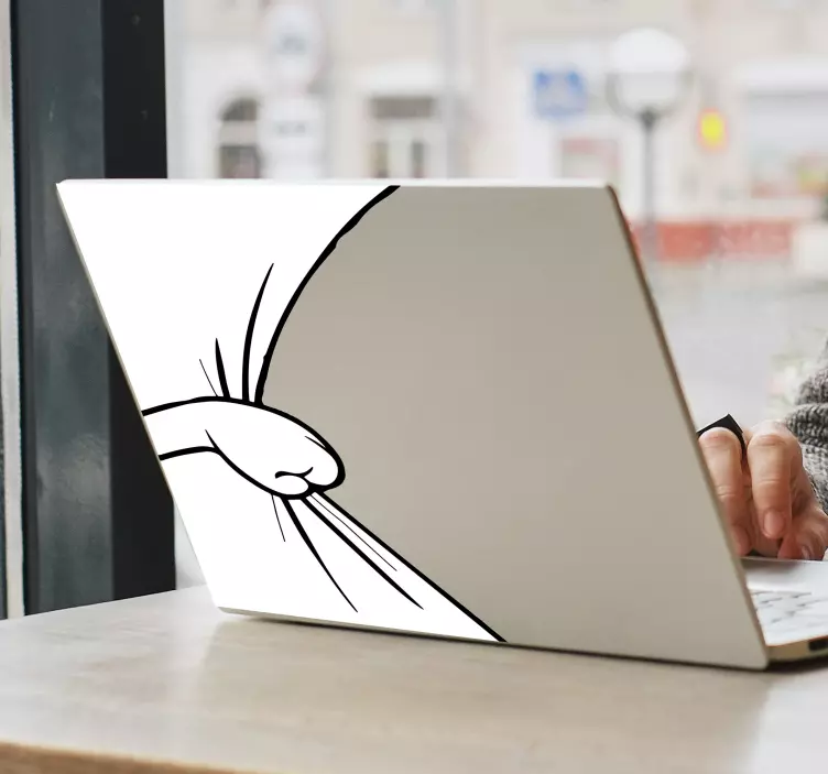 lateral hand laptop sticker - TenStickers
