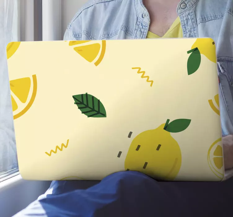 Lemons memphis style laptop decal - TenStickers