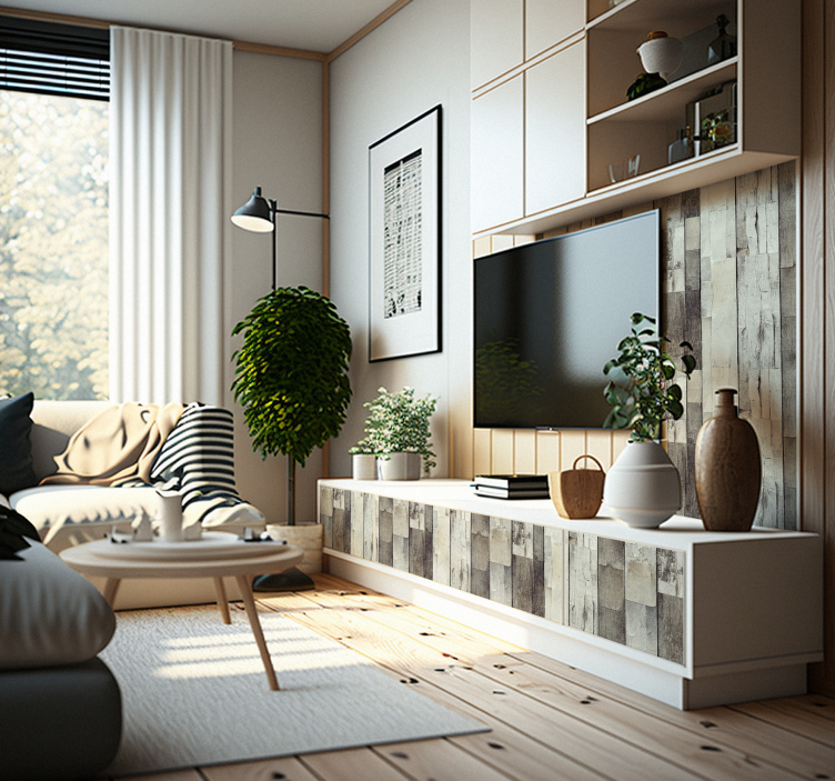 Light aged wood furniture vinyl decal   - TenStickers