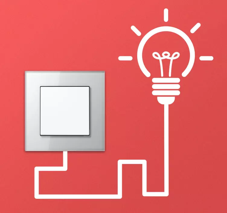 Light Bulb and Cable Switch Sticker - TenStickers