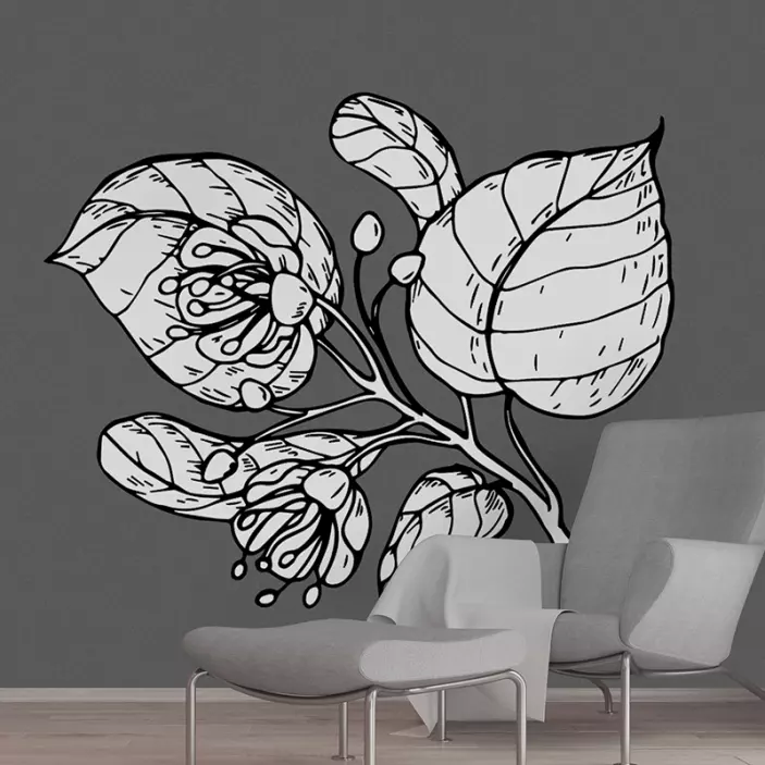 Linden Drawing plant wall sticker - TenStickers