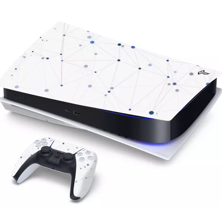 Line and dots background PS5 sticker - TenStickers
