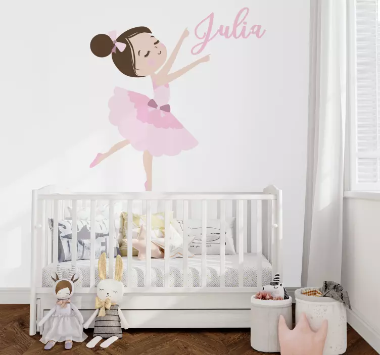 Little ballerina sticker illustration - TenStickers
