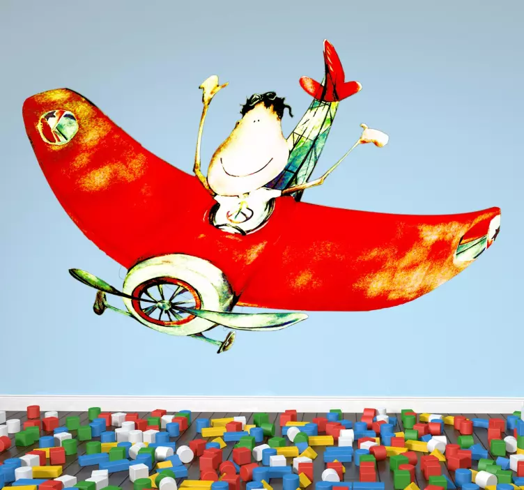 Little Boy Airplane Sticker - TenStickers