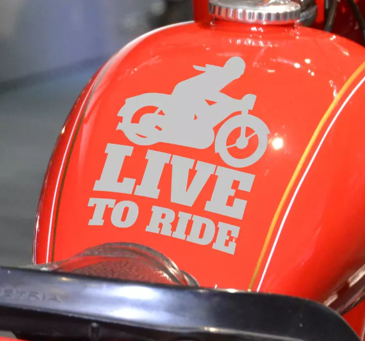 Live to Ride silhouette Motorcycle vinyl sticker - TenStickers