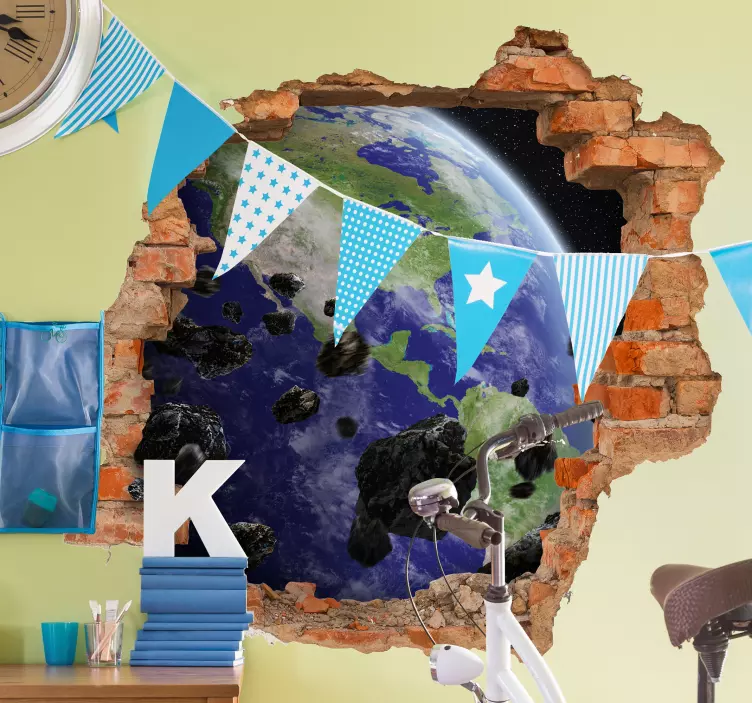 Location sticker asteroid wall view - TenStickers