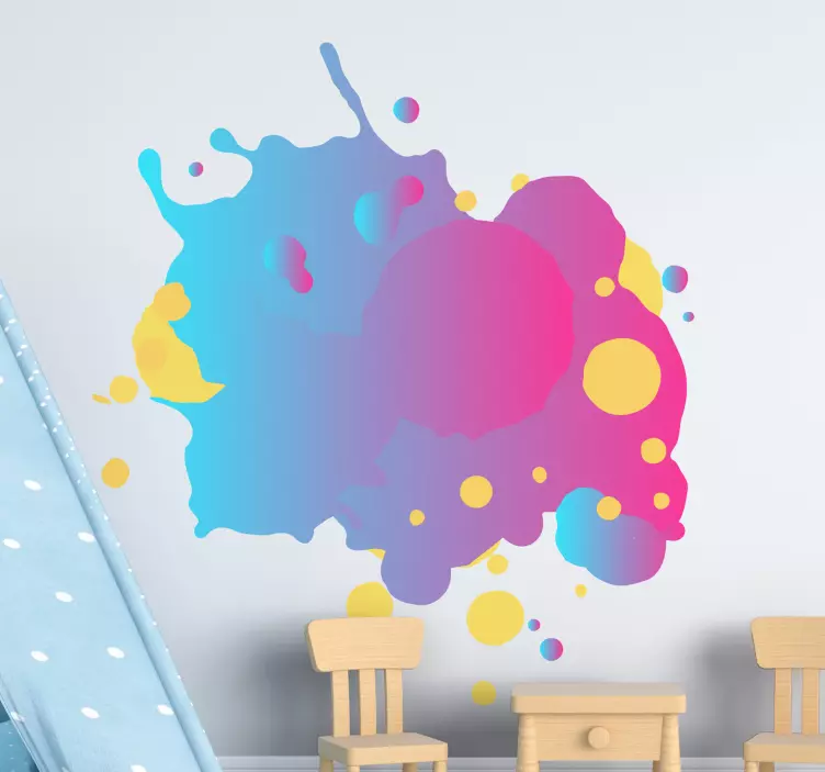 Location sticker colorful splash shape - TenStickers