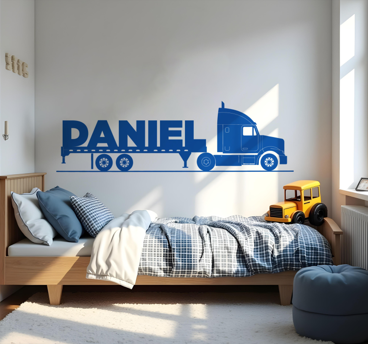 long truck with name toy decal - TenStickers